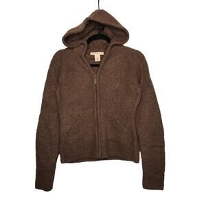 Vintage y2k Brown Sarsaparilla Zip Hoodie Sweater Sweatshirt Sm Nylon Knit